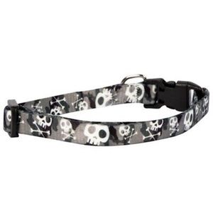 ❤️‍🔥10/$30❤️‍🔥Vibrant Life Reflective Buckle Dog Collar - Skull & Cross Bones